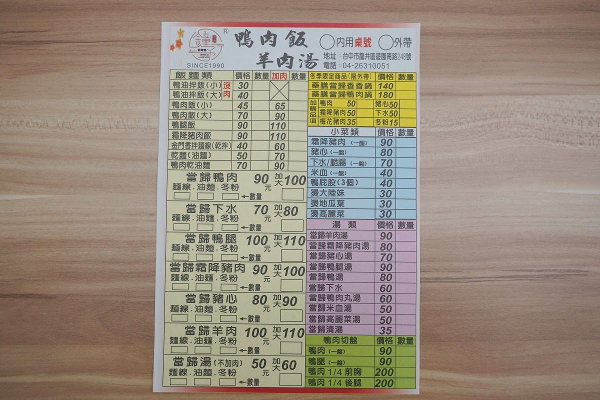 【龍井小吃推薦】台中東海平價小吃好選擇 美味必點鴨腿飯/金門香拌麵線 鐘予原味當歸鴨龍井店