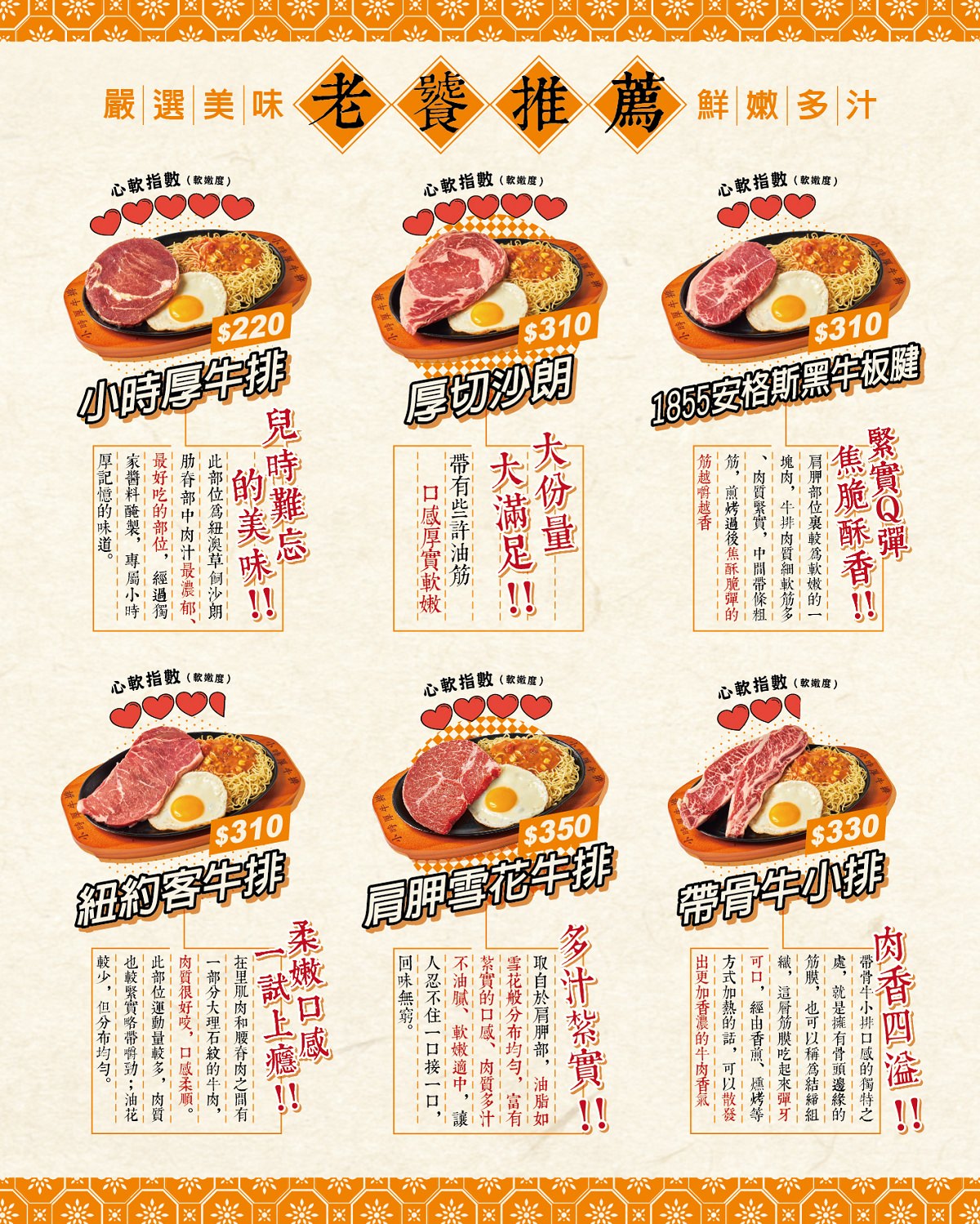 【平鎮牛排推薦】百分之百原肉免費續麵 招牌咖哩飯/玉米濃湯/烤吐司/冷熱飲/霜淇淋/零食餅乾爆米花吃到飽 小時厚牛排桃園平鎮店