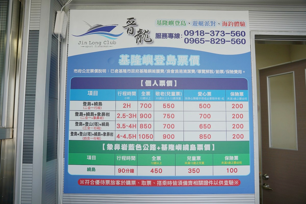 【基隆嶼登島行程推薦】基隆嶼三合一遊程：平面環海步道+燈塔步道+繞島 晉龍號觀光海釣遊艇船隊