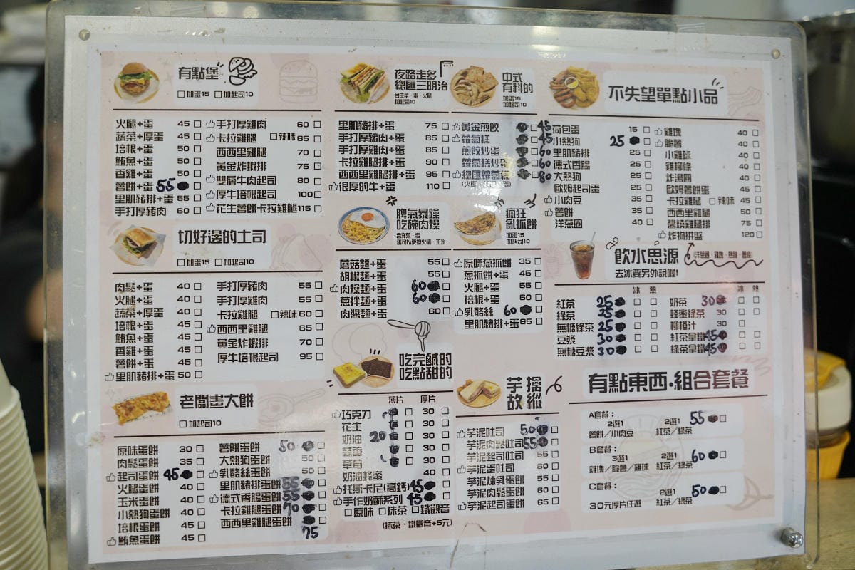 【有點東西早午餐宵夜店】中原早午餐中原宵夜店 平價實惠餐點選擇多 中原商圈弘揚路美食店家