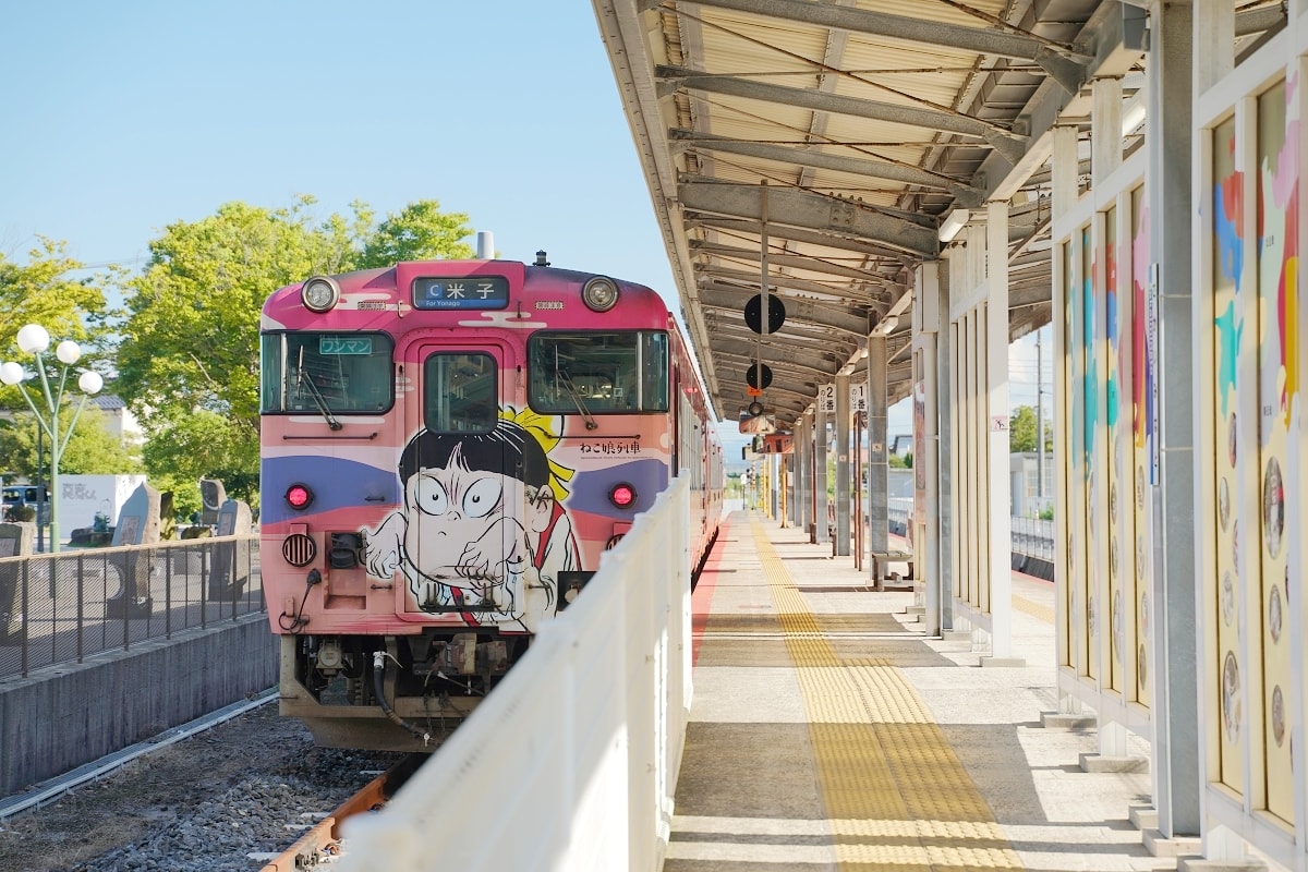 【JR境線鬼太郎列車】JR米子站⮂JR境港站 鬼太郎主題彩繪電車 鳥取島根知名觀光景點插畫 - 第4張圖 【JR境線鬼太郎列車】JR米子站⮂JR境港站 鬼太郎主題彩繪電車 鳥取島根知名觀光景點插畫