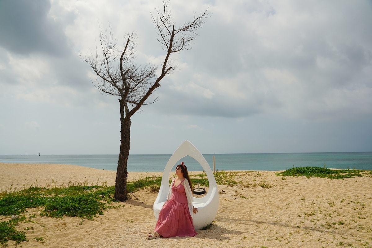 【澎湖林投沙灘】澎湖旅遊必訪網美約會景點 澎湖黃金沙灘貝殼教堂/雲朵盪鞦韆/親子玩沙好去處