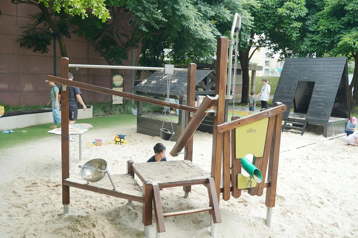 【陽明公園兒童遊樂場】桃園區最大旗艦共融式公園 全齡共融桃氣猿奇境 桃園埤塘文化生態水池