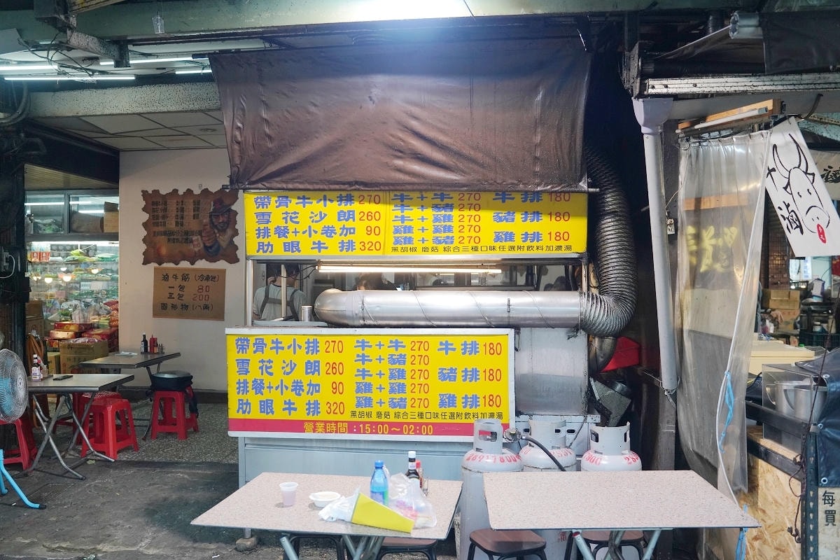 【牛王子牛排攤】北投在地平價牛排 大份量雙拼餐飽足感十足 香甜紅茶喝到飽 北投市場美食推薦